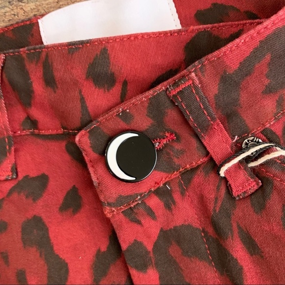 Nghtbrd red and black river leopard print asymmetrical wrapped mini skirt - 25 - Picture 2 of 10